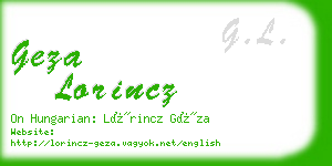 geza lorincz business card